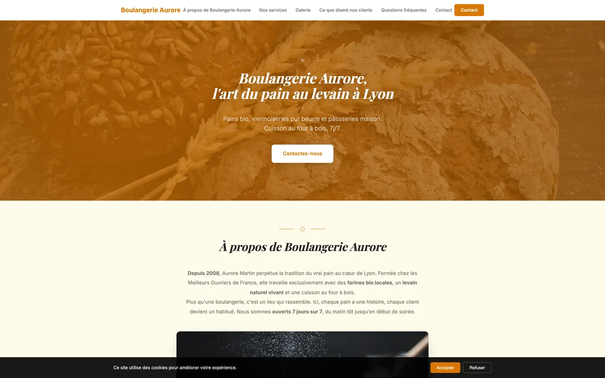 Aperçu du site Boulangerie Aurore